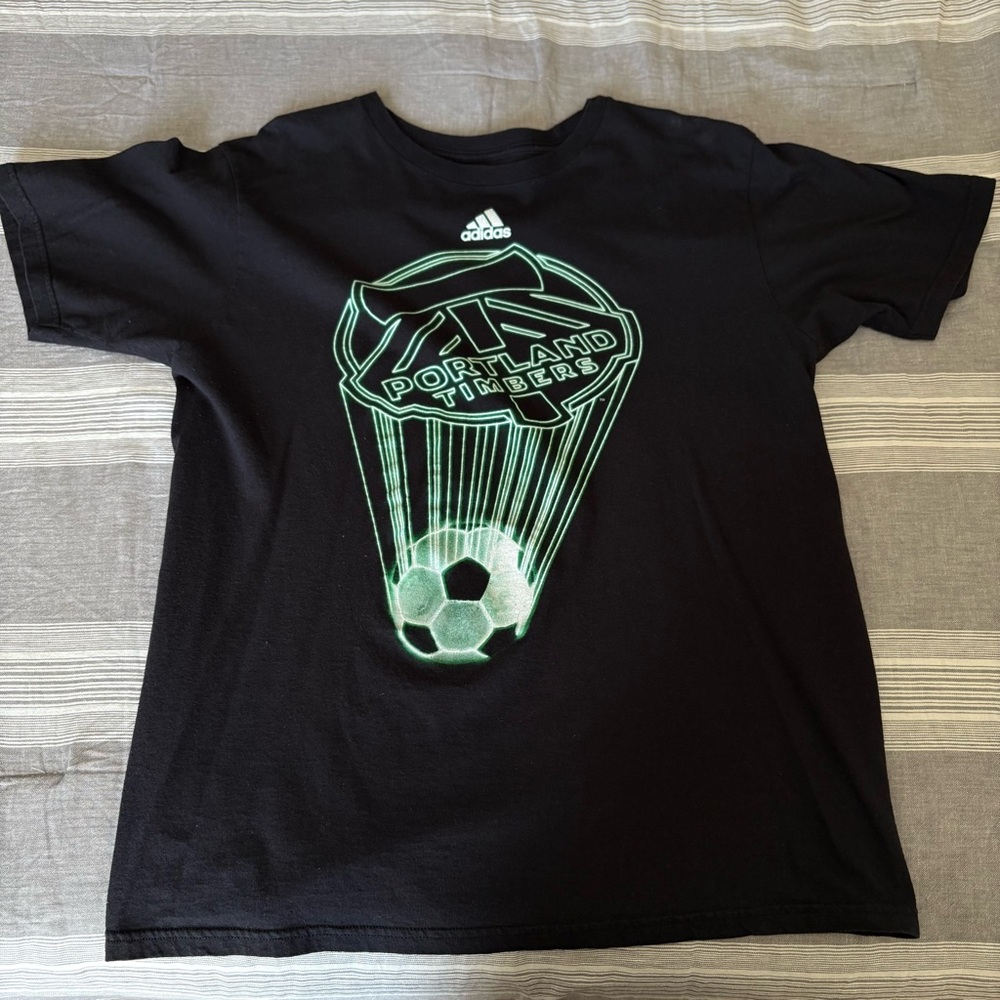 Adidas Men’s Black & Green Portland Timbers Tee